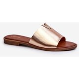 EVENTO PE1 Women's Eco Leather Flat Sandals Golden Maliha | Shoptok.si