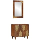  Set ormarića za kupaonicu 2 pcs Medeno smeđa Čvrsto drvo manga | shoptok.hr