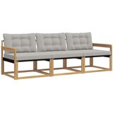  Set vanjskih sofa s jastukom 3 pcs Bijela i svjetlosiva | shoptok.hr