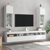 TV ormarići s LED svjetlima 2 kom bijeli 30,5x30x90 cm | Eponuda.com