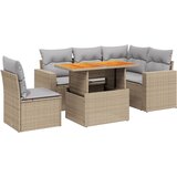 Maison Chic Seti vrtnega pohištva - Vrtna garnitura - Vrtni pohištvo set 6-delna z blazinami bež poli ratan, (21813562) | Shoptok.si