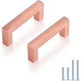 NIKCORP Ročaji za kuhinjske omarice in predale, nerjaveče jeklo, rožnato zlato, dolžina 8,6 cm, set 15 kosov s priloženimi vijaki, (5000156584) | Shoptok.si