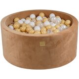 MeowBaby ® okrogli otroški bazeni iz pene H40cm Supersoft Velvet Caramel White/Beige/Prozoren, (20733774) | Shoptok.si