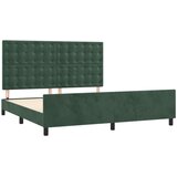  Okvir za krevet s uzglavljem tamnozeleni 160x200 cm baršunasti | shoptok.hr