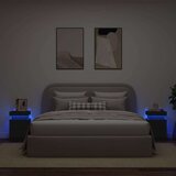  Noćni ormarići s LED svjetlima 2 kom crni 35x39x55 cm | shoptok.hr
