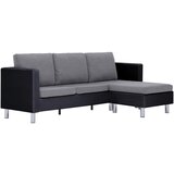 Maison Chic kavč - Sofa - Kanape trosed z blazinami črno umetno usnje, (21726908) | Shoptok.si