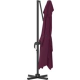 vidaXL Senčilo z ročico Bordeaux rdeča Poliester, Jeklo Veliko | Shoptok.si