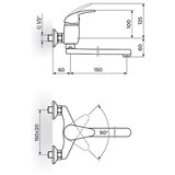 Rosan baterija za sudoperu - lavabo KING izliv 150mm J321015 ROS029 | ePonuda.com