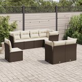 vidaXL 8-dijelni set vrtnih sofa s jastucima smeđi od poliratana Cijene