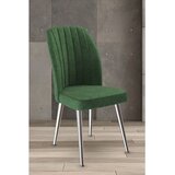 Hanah home set trpezarijskih stolica Platinum 8 kom, kaki zelena tkanina Jerry, hromirane metalne noge | Eponuda.com