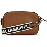 Karl Lagerfeld Torba za čez ramo 'Rue St-Gullaume' konjak / črna / srebrna / bela | Shoptok.si