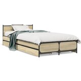 Furnova Posteljni okvir s predali sonoma hrast 100x200cm inženirski les, (21934797) | Shoptok.si