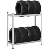 vidaXL Dvoplastna polica za pnevmatike Silver 110x40x109 cm Steel | Shoptok.si