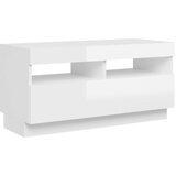 vidaXL TV omarica z LED lučkami visok sijaj bela 80x35x40 cm | Shoptok.si