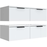 vidaXL Stenska omarica 2 kosa bela 68x30x20 cm konstruiran les | Shoptok.si