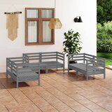 Maison Chic Seti vrtnega pohištva - Vrtna garnitura - Vrtni pohištvo set 6-delna siva trdna borovina, (21813344) | Shoptok.si