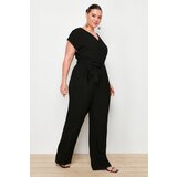 Trendyol Curve Black Belted Wide Leg Woven Overalls | ePonuda.com