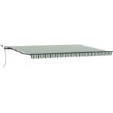  Retraktilna tenda z Zelena in bela 500 × 350 cm blago - - Zelena - 42.6 - 500 x 350 cm - | Shoptok.si