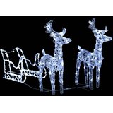  Ukrasni božićni sobovi i sanjke 160 LED žarulja 130 cm akrilni | Eponuda.com