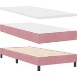 vidaXL LED Box Spring Krevet s madracem Ružičasta 100 x 200 cm Baršun | shoptok.hr