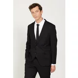 ALTINYILDIZ CLASSICS Men's Black Regular Fit Relaxed Cut Mono Collar Suit