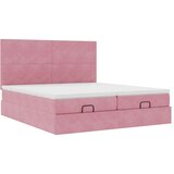 vidaXL Otomanski posteljni okvir z vzmetnicami roza 180x200cm žamet, (21608903) | Shoptok.si