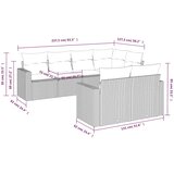  7-dijelni set vrtnih sofa od poliratana s jastucima crni | shoptok.hr