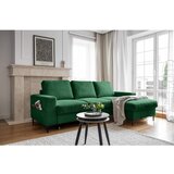 Miuform Tamno zelena sklopiva kutna garnitura od samta (s desnim kutom) Lofty Lilly – | shoptok.hr