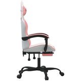  Vrtljivi gaming stol z oporo za noge belo in roza umetno usnje, (21378180) | Shoptok.si