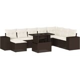  9-dijelni set vrtnih sofa s jastucima poliratan smeđi | shoptok.hr