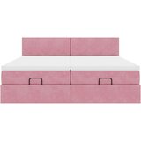 vidaXL Otomanski posteljni okvir z vzmetnicami roza 160x200cm žamet, (21610745) | Shoptok.si