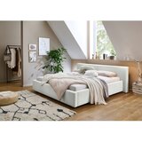 Meise Möbel Bela oblazinjena zakonska postelja brez letvenega dna 140x200 cm Cube – | Shoptok.si