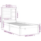  Za krevet od masivnog drva crni 100 x 200 cm | shoptok.hr