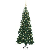 vidaXL Kotično umetno božično drevo Zelena 180 cm PVC in kovina | Shoptok.si