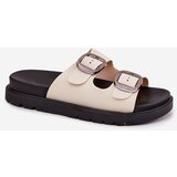 Boto Women's Buckled Platform Sandals Beige Elamas | Shoptok.si