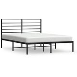  Metalni okvir za krevet s uzglavljem crni 140x190 cm | shoptok.hr