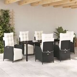  7-delni vrtnarski jedilni set Črn poli ratan | Shoptok.si