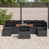 Vrtni set za objed s jastukom 8 pcs Crna i smeđa | shoptok.hr
