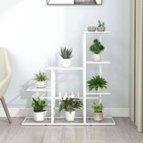 vidaXL Stojalo za rože 94,5x25x88 cm belo kovinsko | Shoptok.si