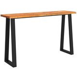 Maison Chic konzolna miza - miza ob steni z naravnim robom 140x40x80 cm trden akacijev les, (21785835) | Shoptok.si