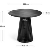 Kave Home Okrogla jedilna miza iz masivne indijske lipovke ø 90 cm Jeanette – | Shoptok.si