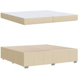  Konstrukcija postelje z vzmetnico krema 200 x 200 cm blago | Shoptok.si