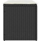  Vrtni tabure s jastucima 2 kom crni 40x40x43 cm poliratan | Eponuda.ba