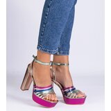 Gemre Multicolored massive block heel sandals Veransa | ePonuda.com