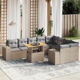 vidaXL 10-dijelni set vrtnih sofa s jastucima bež od poliratana | shoptok.hr