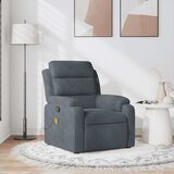 vidaXL masažni naslanjač temno siv žamet | Shoptok.si