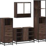 vidaXL 4-dijelni set kupaonskog namještaja boja smeđeg hrasta drveni | shoptok.hr