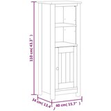 vidaXL Kopalniška omarica BERG bela 40x34x110 cm trdna borovina | Shoptok.si