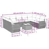  10-dijelni set vrtnih sofa s jastucima crni od poliratana | shoptok.hr
