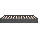  Posteljni okvir siv iz trdnega lesa 135x190 cm 4FT6, (20685077) | Shoptok.si